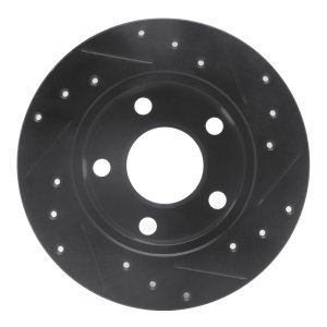 Audi A6 Quattro Brake Rotor (1) - Rear Left - R1 Concepts - Drilled & Slotted - Black - `98-`01